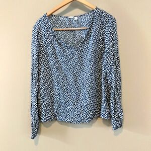Blue floral gap blouse long sleeve